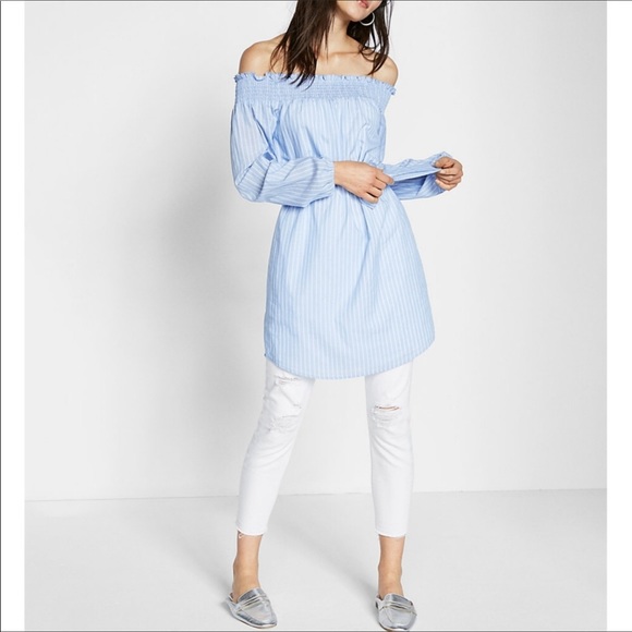 Express off shoulder stripe dress/tunic XS NWT - Picture 11 of 11
